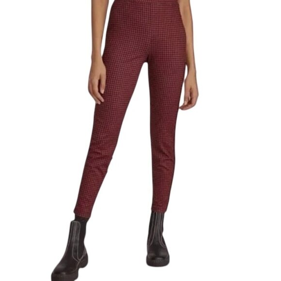 SANCTUARY By Anthropologie Runway Plaid Check Leggings Red Black, Size Small NWT - Picture 1 of 6